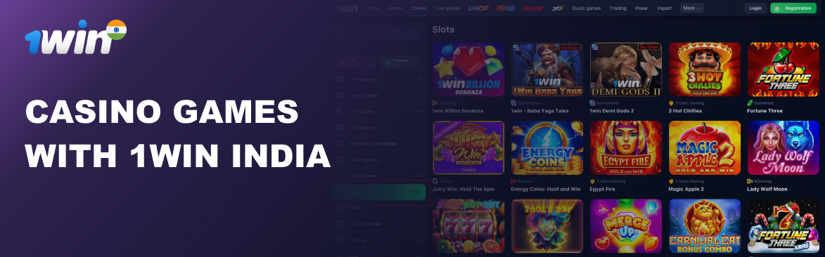 Casino Games with 1win India